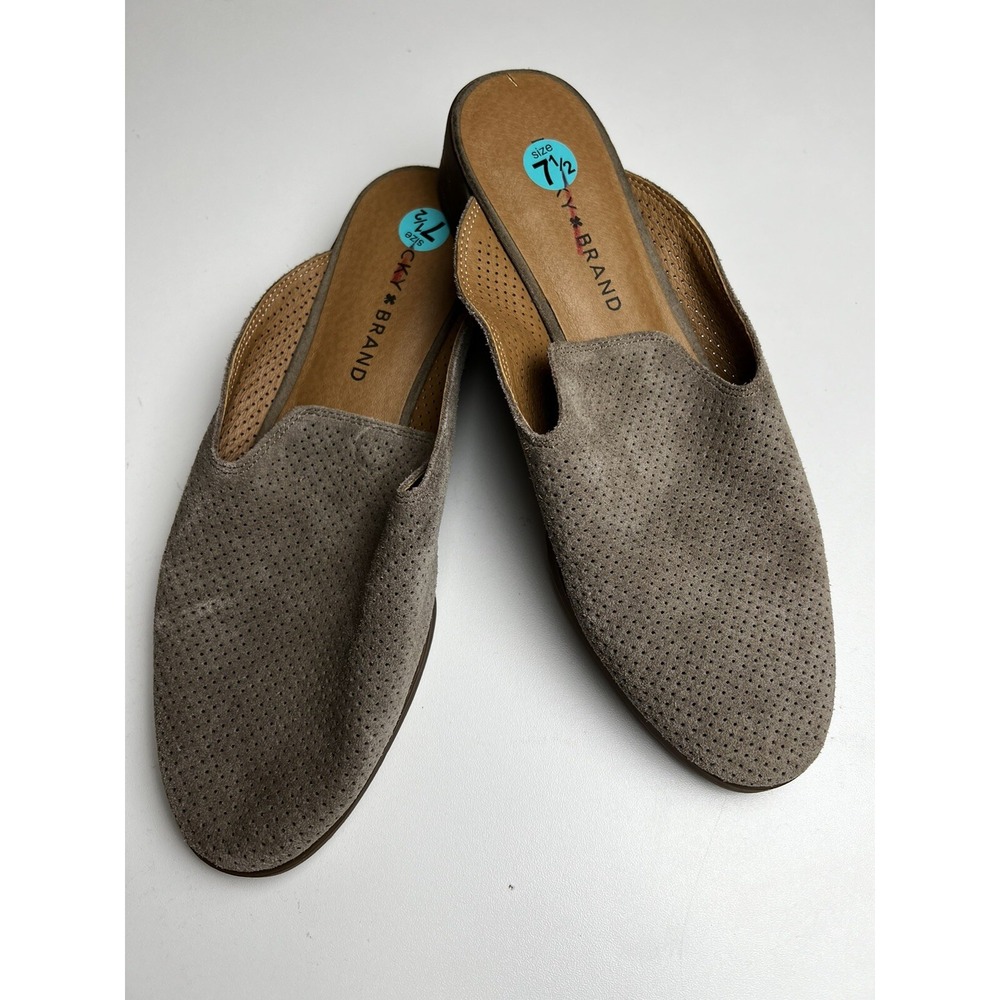 Lucky Brand LP-Coryna Slip On Leather Mules Taupe Size 7.5